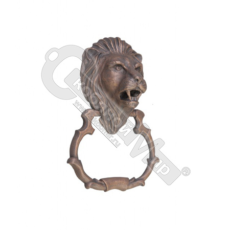 Ручка-стучалка Лев патина бронза ХДИ-12.035п Ручка-стучалка Лев патина бронза ХДИ-12.035п