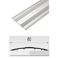 Порог АЛ-492 . 2,0м алюм. б/уп., Стык алюминевый широкий, 80 мм Порог АЛ-492 . 2,0м алюм. б/уп., Стык алюминевый широкий, 80 мм