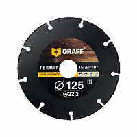 Диск пильный по дереву 125х22,2 мм для УШМ, GRAFF, termit125 Диск пильный по дереву 125х22,2 мм для УШМ, GRAFF, termit125
