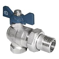 Кран шаровой 3/4", внутренняя-наружная, бабочка, угловой со сгоном, AQualink, 01172 Кран шаровой 3/4", внутренняя-наружная, бабочка, угловой со сгоном, AQualink, 01172