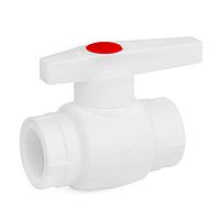Кран шаровой d=25 мм, с латунным шаром, цвет белый, PPR-W-B25 (RUS) 8129 Кран шаровой d=25 мм, с латунным шаром, цвет белый, PPR-W-B25 (RUS) 8129