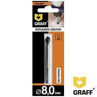 Сверло по стеклу и керамике 8x80 мм, GRAFF, 800862 Сверло по стеклу и керамике 8x80 мм, GRAFF, 800862