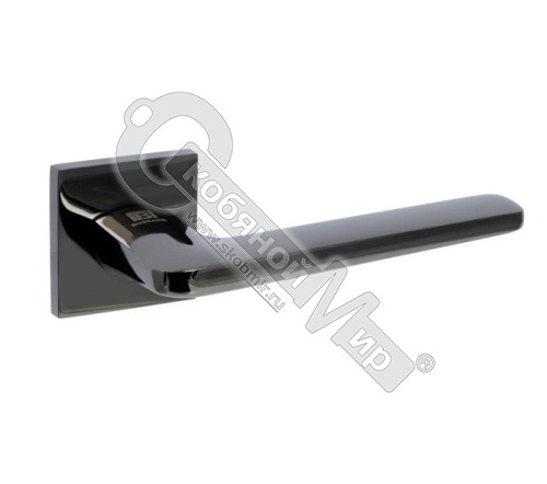 Ручки дверные на тонкой розетке FRESCO A-55-40 B.NICKEL,черный никель BUSSARE