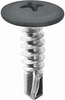 Саморез с прессшайбой, сверло RAL7024 4,2х25 серый /500/ Саморез с прессшайбой, сверло RAL7024 4,2х25 серый /500/