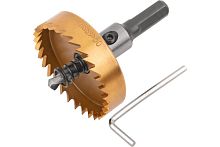 Коронка кольцевая по металлу, 50 мм, HSS сталь, титановое покрытие, 36878 Коронка кольцевая по металлу, 50 мм, HSS сталь, титановое покрытие, 36878