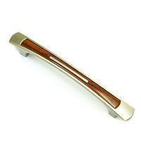 Ручка мебельная 96 мм матовый хром/темное дерево (2862)*** Ручка мебельная 96 мм матовый хром/темное дерево (2862)***