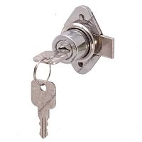 Замок мебельный d=20 мм (968), хром, металл. ключ, 0155 Замок мебельный d=20 мм (968), хром, металл. ключ, 0155