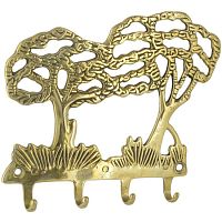 Вешалка "ДЕРЕВО" 13х21 латунь полированная, 4 крючка, STILARS, 00082 Вешалка "ДЕРЕВО" 13х21 латунь полированная, 4 крючка, STILARS, 00082