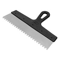 Шпатель зубчатый 300 мм, зуб 6х6 мм, нержавеющая сталь, пластмассовая ручка, Сибртех, 85467 Шпатель зубчатый 300 мм, зуб 6х6 мм, нержавеющая сталь, пластмассовая ручка, Сибртех, 85467