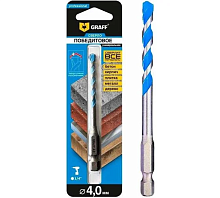 Сверло победитовое 4х45х90 мм, в блистере, GRAFF, 68445 Сверло победитовое 4х45х90 мм, в блистере, GRAFF, 68445