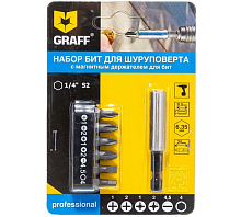 Набор бит (6 шт.) + магнитный держатель, GRAFF, 4603 Набор бит (6 шт.) + магнитный держатель, GRAFF, 4603