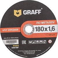 Круг отрезной по металлу 180x1,6 мм, для болгарки, GRAFF, 9018016 Круг отрезной по металлу 180x1,6 мм, для болгарки, GRAFF, 9018016