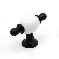 Ручка- кнопка мебельная черная с белой керамической вставкой 128-504, SOLLER, 1262, (30/300)*** Ручка- кнопка мебельная черная с белой керамической вставкой 128-504, SOLLER, 1262, (30/300)***