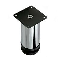 Опора мебельная регулируемая h=100 мм, хром с черным подпятником, 109305*** Опора мебельная регулируемая h=100 мм, хром с черным подпятником, 109305***