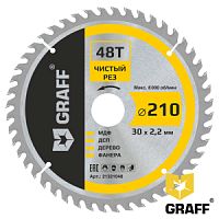 Диск пильный по дереву 210х1,4/2,2х30/25,4/20/16х48Т, чистовая обработка, GRAFF, 21321048 Диск пильный по дереву 210х1,4/2,2х30/25,4/20/16х48Т, чистовая обработка, GRAFF, 21321048
