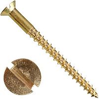 Шуруп потай по дереву 5х45, прямой шлиц, латунь DIN 97 /20/ Шуруп потай по дереву 5х45, прямой шлиц, латунь DIN 97 /20/
