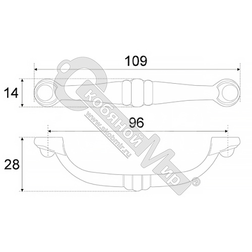 Ручка-скоба мебельная 96 мм CP хром Boyard, RS081/96*** фото 2