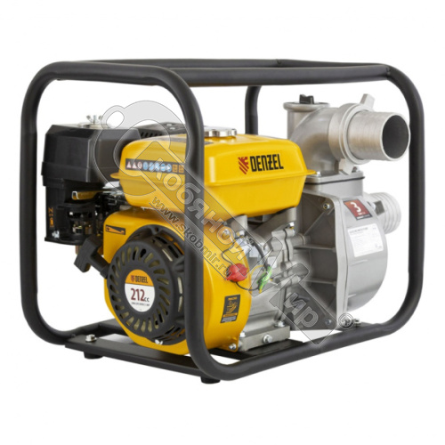 Мотопомпа бензиновая для чистой воды Denzel  PX-80, 7 л.с, 3", 1000л/м, глубина 8м, напор 30м, 99202