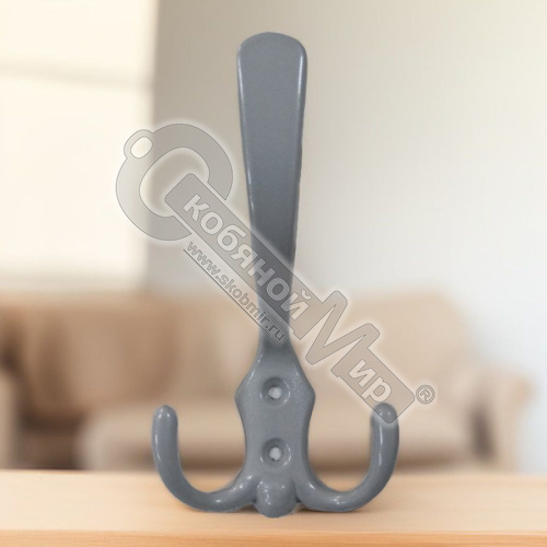 Крючок мебельный большой серый металлик, (30), КМ-1 Крючок мебельный большой серый металлик, (30), КМ-1