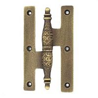 СЕ57 А.04 дверная петля правая БАРОККО 120х75 мм бронза сатин. СЕ57 А.04 дверная петля правая БАРОККО 120х75 мм бронза сатин.