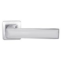 Ручка дверная PAL-128-RS SC/White Origin, «Нагано», цвет - матовый хром/белый Ручка дверная PAL-128-RS SC/White Origin, «Нагано», цвет - матовый хром/белый