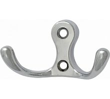 Крючок-вешалка 2-х рожковый, хром*** Крючок-вешалка 2-х рожковый, хром***