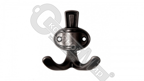 Крючок 2-х рожковый BARON, старинный черный, Boyard,  К211ABL 