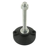 Опора резьб. регулир.основание D50 + резьба м8х45 шарнирная, с заглушкой пластик 50х50 черная Опора резьб. регулир.основание D50 + резьба м8х45 шарнирная, с заглушкой пластик 50х50 черная