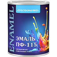 Эмаль ПФ-115 Простокрашено 0,8 кг, черный Эмаль ПФ-115 Простокрашено 0,8 кг, черный