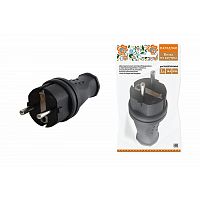 Вилка прямая каучук 2Р+РЕ 16А 250В IP44 TDM(24) Вилка прямая каучук 2Р+РЕ 16А 250В IP44 TDM(24)