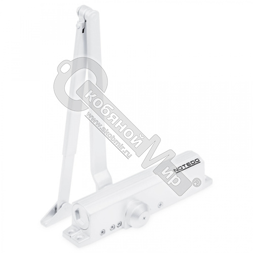 Доводчик NOTEDO DC-030-130 DA+BC EN2-5 (30-130кг), ветр. тормоз+задержка закр, мороз до -30, белый