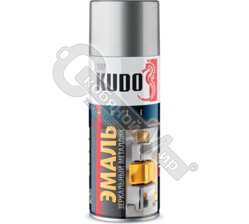 Эмаль-аэрозоль универсальная, хром зеркальный (0.52 л), KUDO,  KU-1033