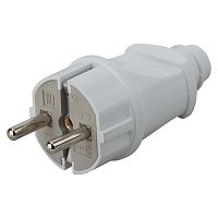 Вилка прямая 16A с заземлением, белая, ЭРА, Vx2-W /24/ Вилка прямая 16A с заземлением, белая, ЭРА, Vx2-W /24/