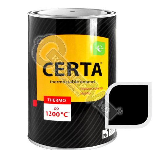 Эмаль "CERTA" термостойкая антикоррозионная черный матовый до 1200°С (0,8кг) CPR00036