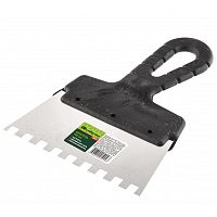 Шпатель зубчатый 150 мм, зуб 8х8 мм, нержавеющая сталь, пластмассовая ручка, Сибртех, 85471 Шпатель зубчатый 150 мм, зуб 8х8 мм, нержавеющая сталь, пластмассовая ручка, Сибртех, 85471