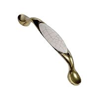 Ручка-скоба мебельная 96 мм античная бронза+фарфор/под мрамор, 50552/200184*** Ручка-скоба мебельная 96 мм античная бронза+фарфор/под мрамор, 50552/200184***