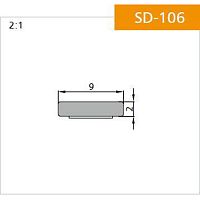 Уплотнитель SD-106 9х2 мм, черный, 300 м (6 шт./уп.), NEW Уплотнитель SD-106 9х2 мм, черный, 300 м (6 шт./уп.), NEW