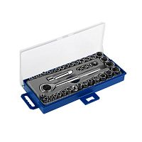 Набор торцевых головок 3/8" (39 шт.), метрические и дюймовые, 65023 Набор торцевых головок 3/8" (39 шт.), метрические и дюймовые, 65023