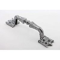 Ручка-скоба дверная РС-100-2, антик/серебро, материал ЦАМ, 108-140 /30/ Ручка-скоба дверная РС-100-2, антик/серебро, материал ЦАМ, 108-140 /30/