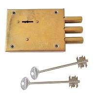 Замок накладной KERBEROS 115.11.034 R-02 латунь правый с 2-мя ключами 105мм Замок накладной KERBEROS 115.11.034 R-02 латунь правый с 2-мя ключами 105мм