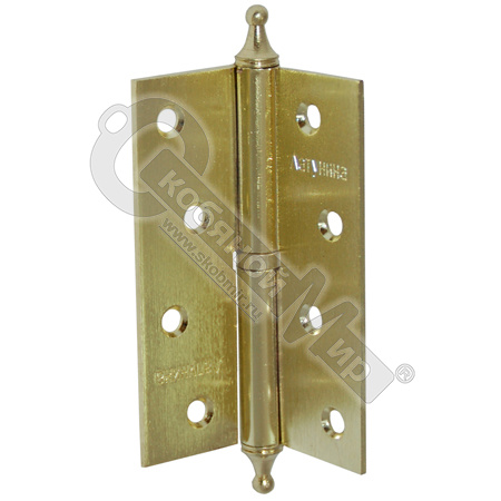 Петля л.сталь с фигур.шишк. 100х70х2,5 SB (1ВВ) матов.латунь Петля л.сталь с фигур.шишк. 100х70х2,5 SB (1ВВ) матов.латунь