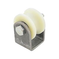 Ролик капролон d=50 мм под трубу d=15 мм (1/2") на платформе, К2524 Ролик капролон d=50 мм под трубу d=15 мм (1/2") на платформе, К2524