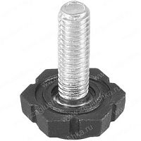 Опора резьб. регулир.основание D19 + резьба м6х18 шестигранник с заглушкой пластиковой d18 черная Опора резьб. регулир.основание D19 + резьба м6х18 шестигранник с заглушкой пластиковой d18 черная