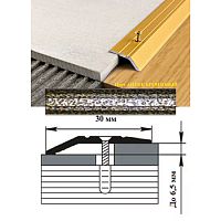 Порог АЛ-168-С 1,5м антик бронзовый , ,Кант, 32 мм Порог АЛ-168-С 1,5м антик бронзовый , ,Кант, 32 мм