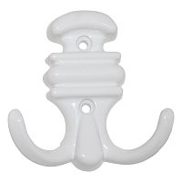 Крючок 2-х рожковый КВ-4, белый /50/*** Крючок 2-х рожковый КВ-4, белый /50/***