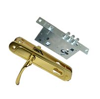 Замок врезной под цилиндр REХ 1.2 3 стержня ф 12мм с ручкой на планке 85 база Цвет РВ Замок врезной под цилиндр REХ 1.2 3 стержня ф 12мм с ручкой на планке 85 база Цвет РВ