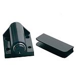 Защелка магнитная одинарная черная возвратная с отв. планкой, 21579/21578 Защелка магнитная одинарная черная возвратная с отв. планкой, 21579/21578