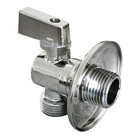 Кран шаровой угловой с обратным клапаном 1/2"х3/4", наружная-наружная, хром, 03971 Кран шаровой угловой с обратным клапаном 1/2"х3/4", наружная-наружная, хром, 03971