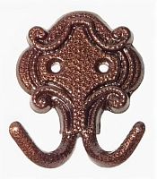 Крючок 2-х рожковый КВ-2, медный антик, 00006799 /50/*** Крючок 2-х рожковый КВ-2, медный антик, 00006799 /50/***