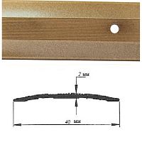 Порог АЛ-125-С 2,0м бронзовый металлик , Стык алюминевый , 40 мм Порог АЛ-125-С 2,0м бронзовый металлик , Стык алюминевый , 40 мм